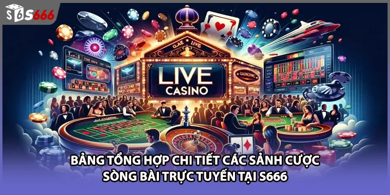 Bảng tổng hợp chi tiết các sảnh cược sòng bài trực tuyến tại S666